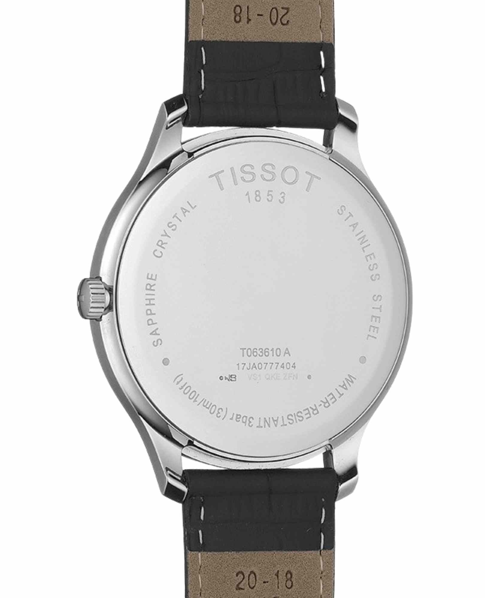 Tissot T Classic Tradition Blue Dial Black Leather Strap Watch For Men - T063.610.16.047.00 Watches Tissot   