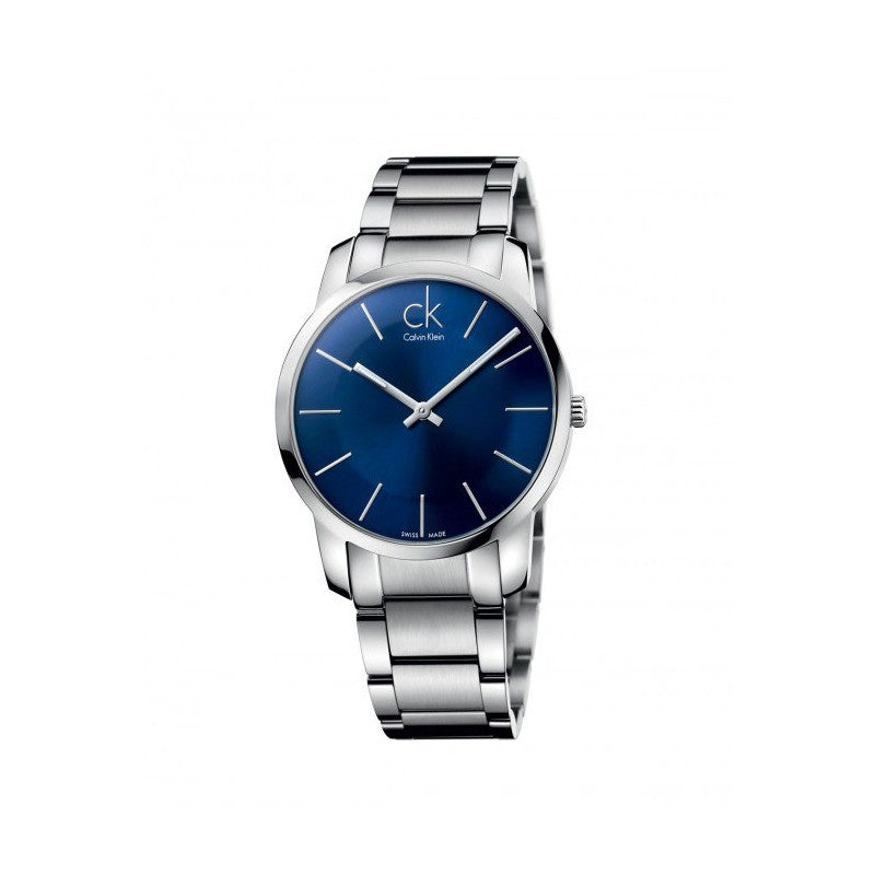 Calvin Klein City Blue Dial Silver Steel Strap Watch for Men - K2G2114N Watches Calvin Klein   