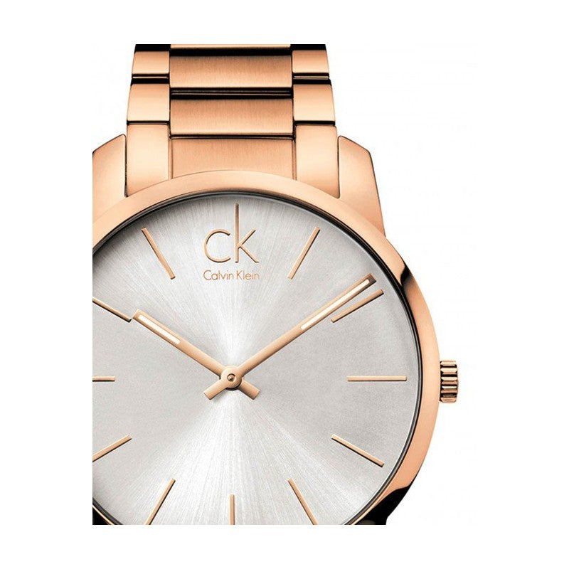 Calvin Klein City White Dial Rose Gold Steel Strap Watch for Men - K2G21646 Watches Calvin Klein   