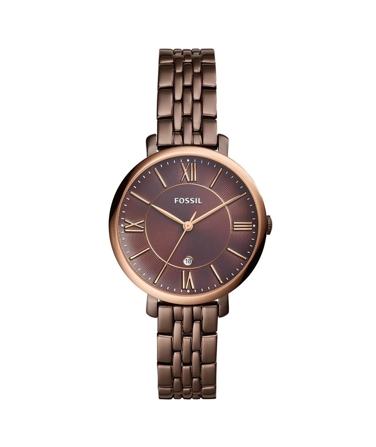 Fossil Jacqueline Brown Dial Brown Steel Strap Watch for Women - ES4275 Watches Fossil   