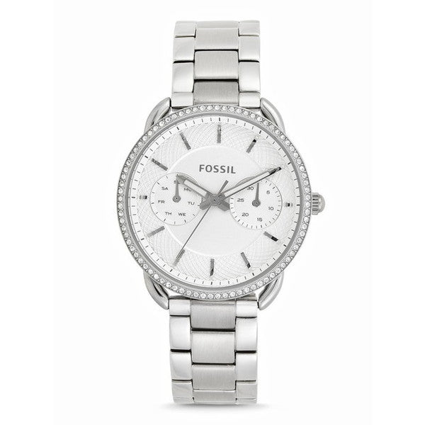 Fossil Tailor White Dial Silver Stainless Steel Strap Watch for Women - ES4262 Watches Fossil   