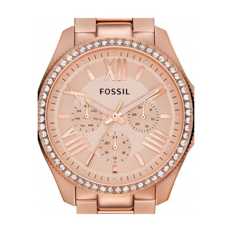 Fossil Cecile Rose Gold Dial Rose Gold Steel Strap Watch for Women - AM4483 Watches Fossil   