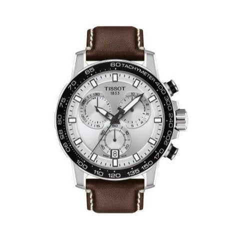 Tissot Supersport Chrono Silver Dial Brown Leather Strap Watch for Men - T125.617.16.031.00 Watches Tissot   