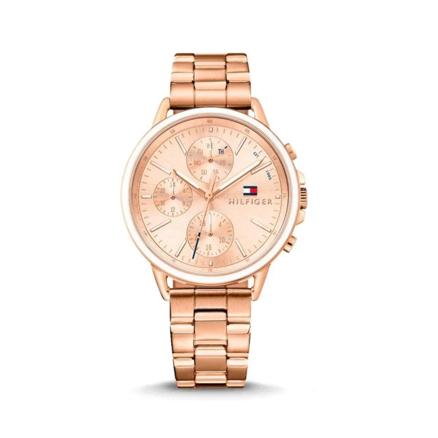 Tommy Hilfiger Carly Rose Gold Dial Rose Gold Stainless Steel Strap Watch for Women - 1781788 Watches Tommy Hilfiger   