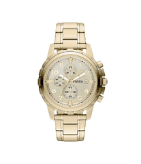 Fossil Dean Chronograph Champagne Dial Gold Steel Strap Watch for Men - FS4867 Watches Fossil   