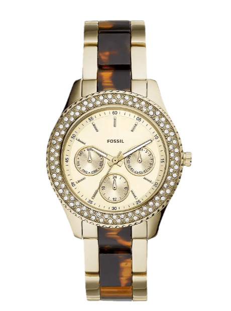 Fossil Stella Multifunction Gold Dial Two Tone Steel Strap Watch for Women - ES4756 Watches Fossil   