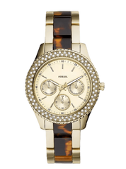 Fossil Stella Multifunction Gold Dial Two Tone Steel Strap Watch for Women - ES4756 Watches Fossil   