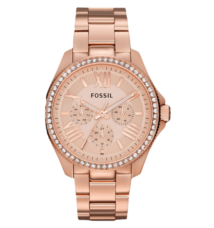 Fossil Cecile Rose Gold Dial Rose Gold Steel Strap Watch for Women - AM4483 Watches Fossil   