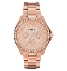 Fossil Cecile Rose Gold Dial Rose Gold Steel Strap Watch for Women - AM4483 Watches Fossil   