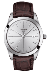 Tissot Gentlemen Silver Dial Brown Leather Strap Watch for Men - T127.410.16.031.01 Watches Tissot   