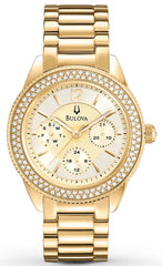 Bulova Multi Function Gold Dial Gold Steel Strap Watch for Women - 97N102 Watches Bulova   