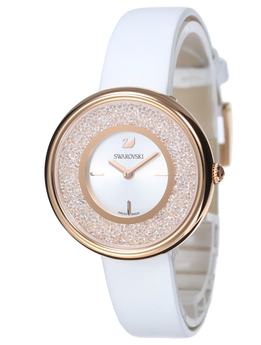 Swarovski Crystalline Pure White Dial White Leather Strap Watch for Women - 5376083 Watches Swarovski   