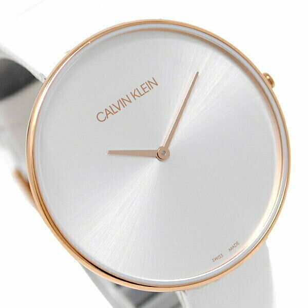 Calvin Klein Full Moon White Dial White Leather Strap Watch for Women - K8Y236L6 Watches Calvin Klein   