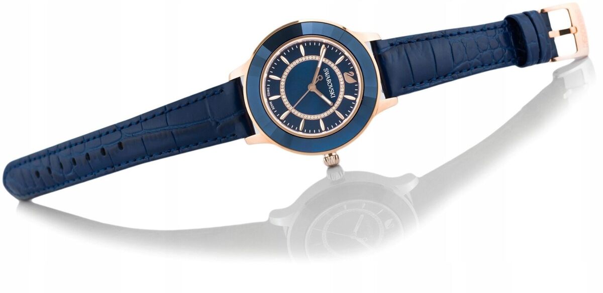 Swarovski Octea Lux Blue Dial Blue Leather Strap Watch for Women - 5414413 Watches Swarovski   