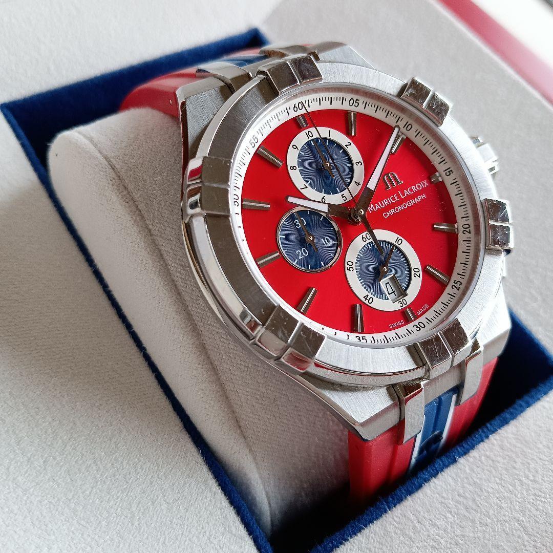 Maurice Lacroix Aikon Beach Volley Vikings Limited Edition Red Dial Red Rubber Strap Watch for Men - AI1018-SS001-530-6 Watches Maurice Lacroix   