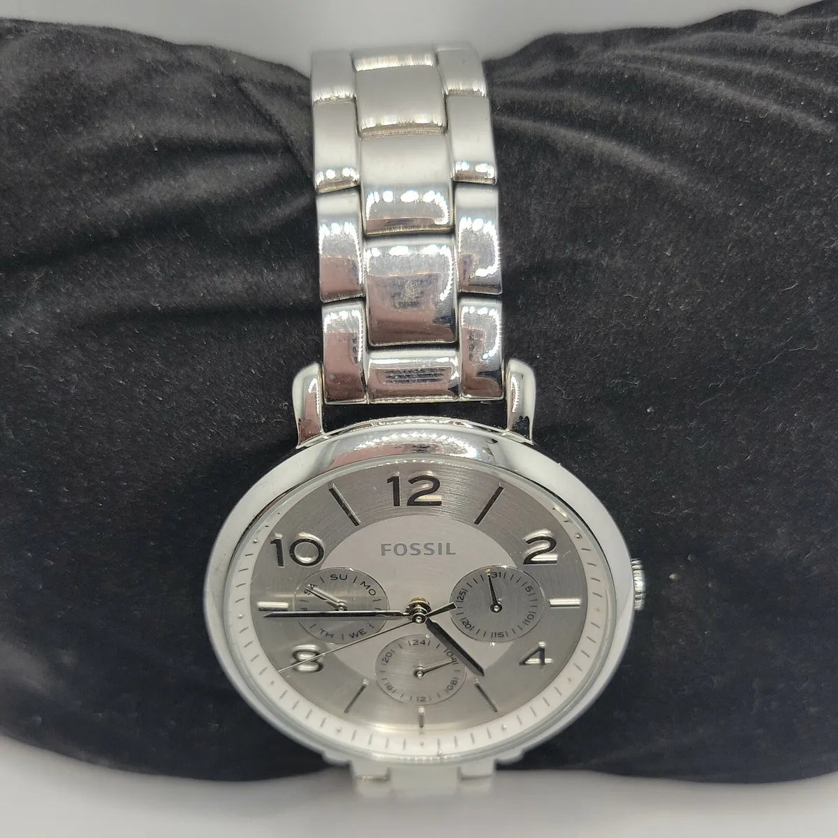 Fossil Jacqueline Silver Dial Silver Steel Strap Watch for Women - ES3664 Watches Fossil   