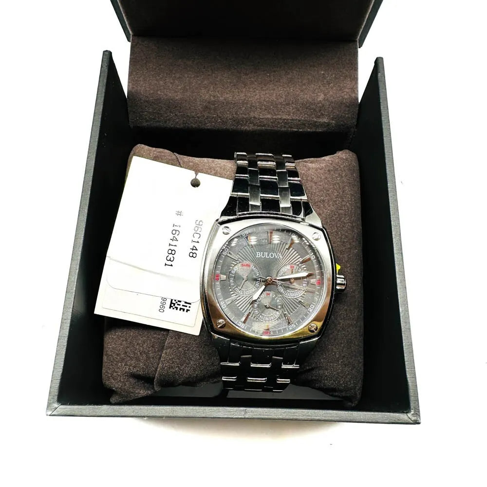 Bulova Classic Collection Multifunction Grey Dial Silver Steel Strap Watch for Men - 96C148 Watches Bulova   
