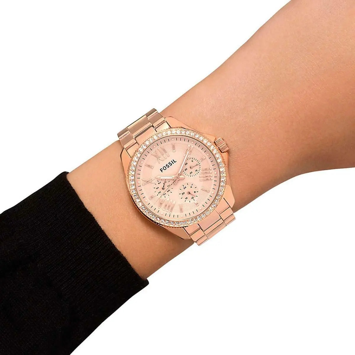 Fossil Cecile Rose Gold Dial Rose Gold Steel Strap Watch for Women - AM4483 Watches Fossil   