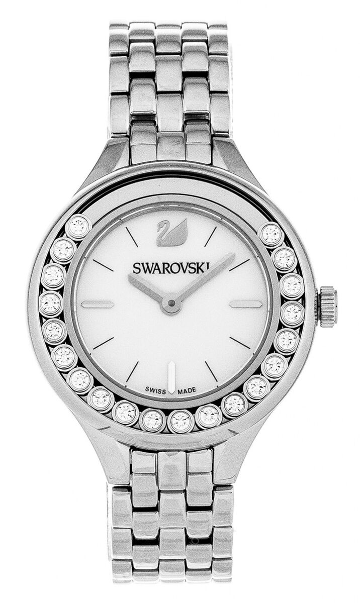 Swarovski Lovely Crystals Mini White Dial Silver Steel Strap Watch for Women - 5242901 Watches Swarovski   