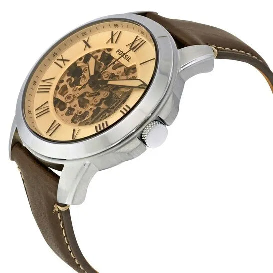 Fossil Grant Chronograph Cream Dial Brown Leather Strap Watch for Men - ME3122 Watches Fossil   