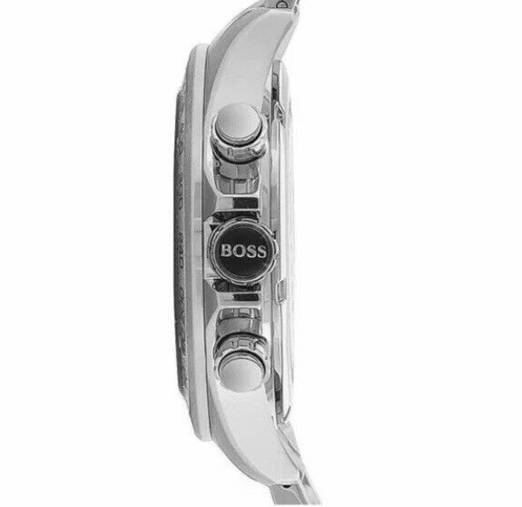 Hugo Boss Ikon Black Dial Silver Steel Strap Watch for Men - 1512965 Watches Hugo Boss   