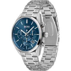 Hugo Boss Champion Blue Dial Silver Steel Strap Watch for Men - 1513818 Watches Hugo Boss   