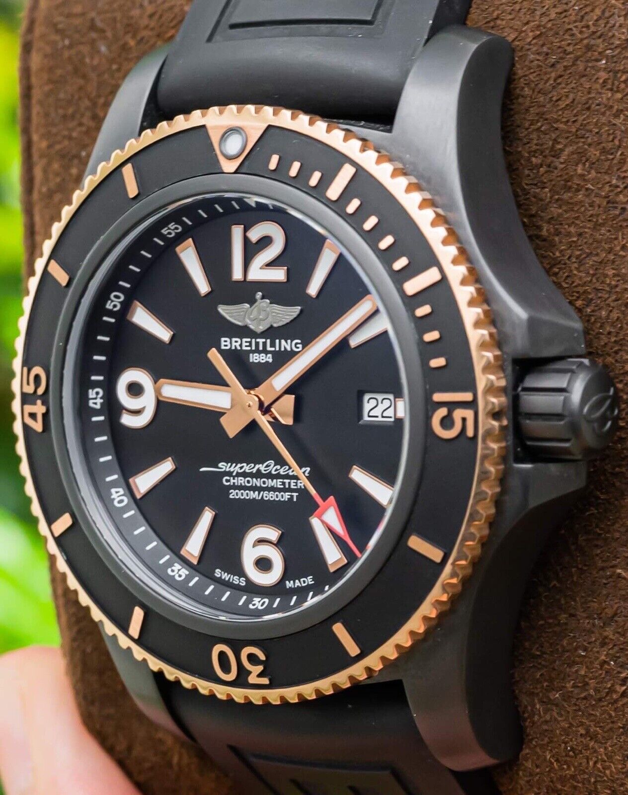 Breitling Superocean Automatic 46mm Black Dial Black Rubber Strap Watch for Men - U17368221B1S1 Watches Breitling   