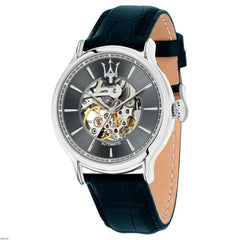 Maserati Epoca Automatic Skeleton Dial Black Leather Strap Watch For Men - R8821118002 Watches Maserati   