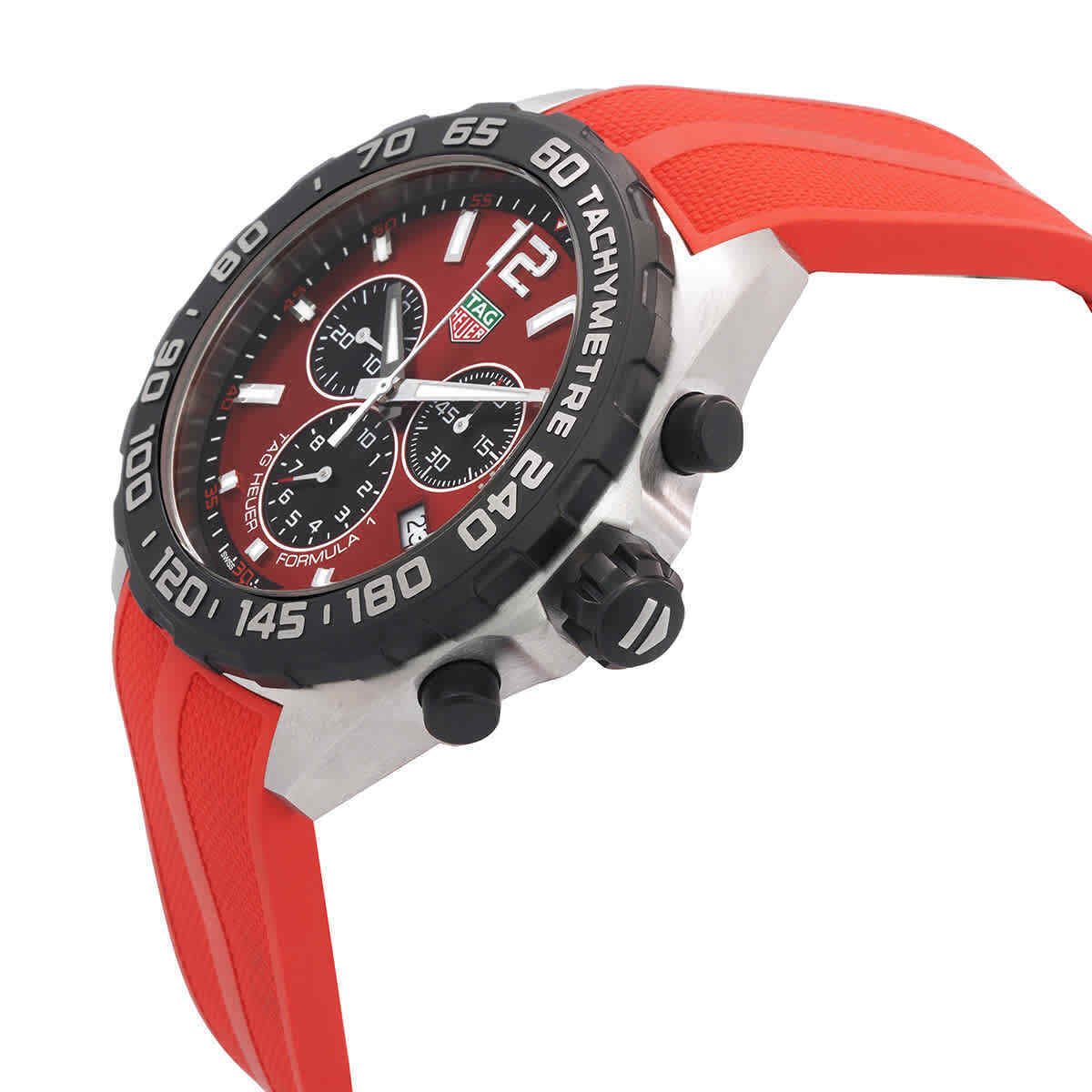 Tag Heuer Formula 1 Chronograph 41mm Red Dial Red Rubber Strap Watch for Men - CAZ101AN.FT8055 Watches Tag Heuer   