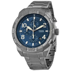 Fossil Bronson Chronograph Blue Dial Grey Steel Strap Watch for Men - FS5711 Watches Fossil   