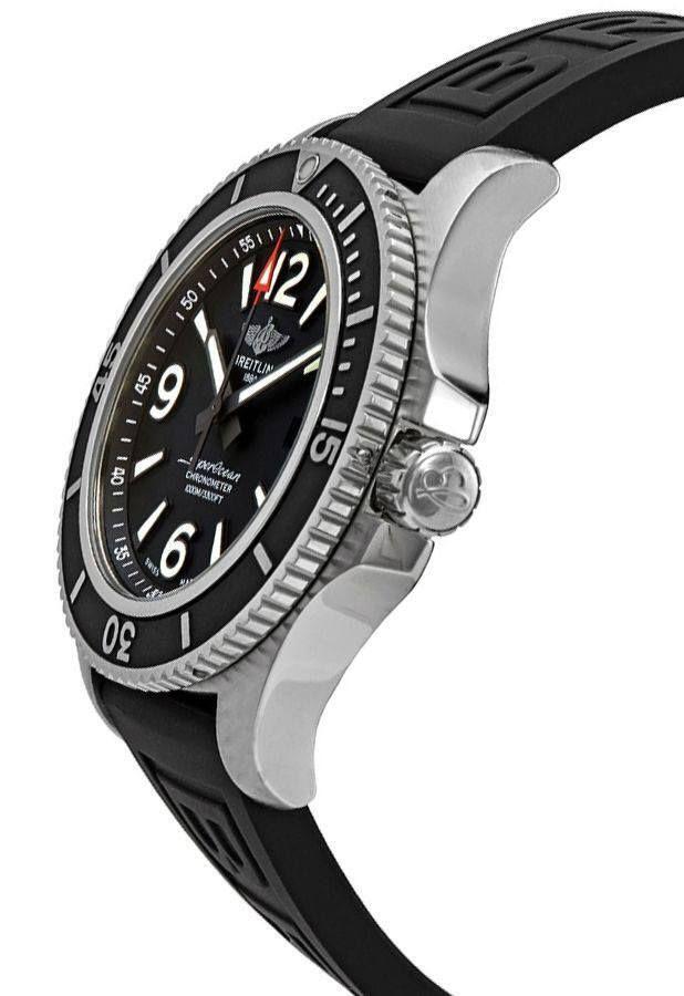 Breitling Superocean II 44mm Black Dial Black Rubber Strap Watch for Men - A17367D71B1S2 Watches Breitling   
