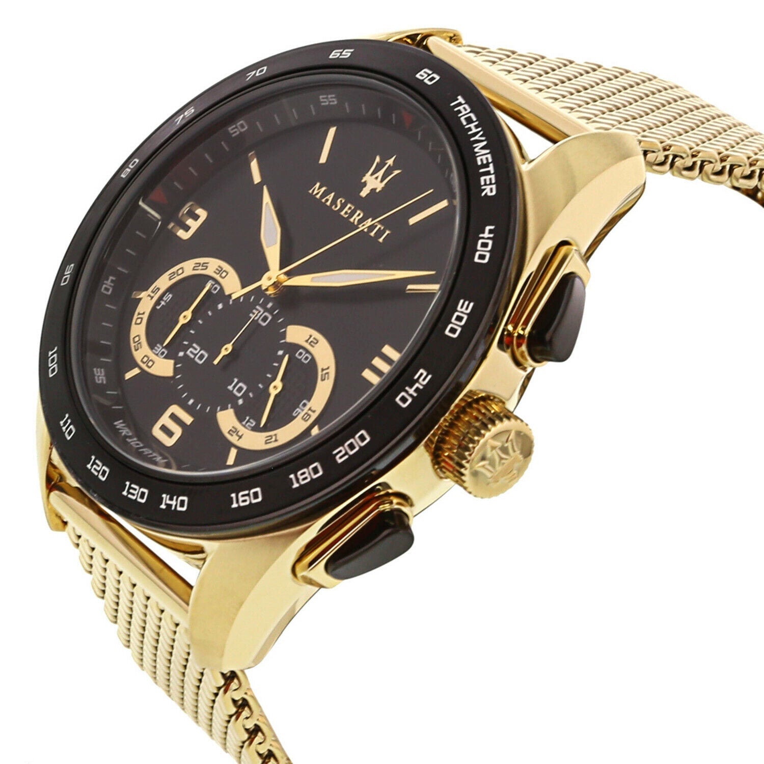 Maserati Traguardo 45mm Quartz Gold Black Dial Watch For Men - R8873612010 Watches Maserati   