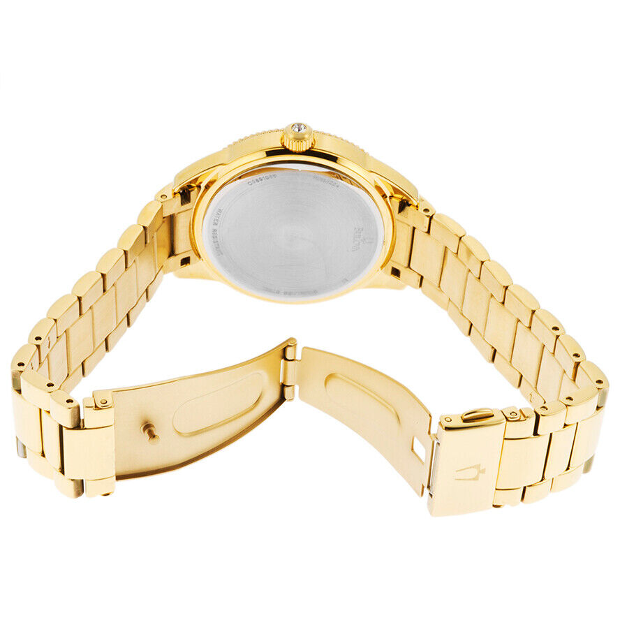 Bulova Multi Function Gold Dial Gold Steel Strap Watch for Women - 97N102 Watches Bulova   