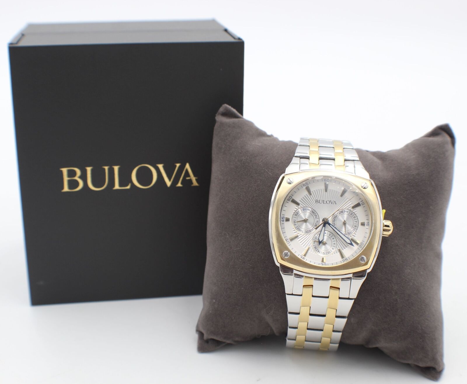 Bulova Classic Multi Function Silver Dial Two Tone Steel Strap Watch for Men - 98C142 Watches Bulova   