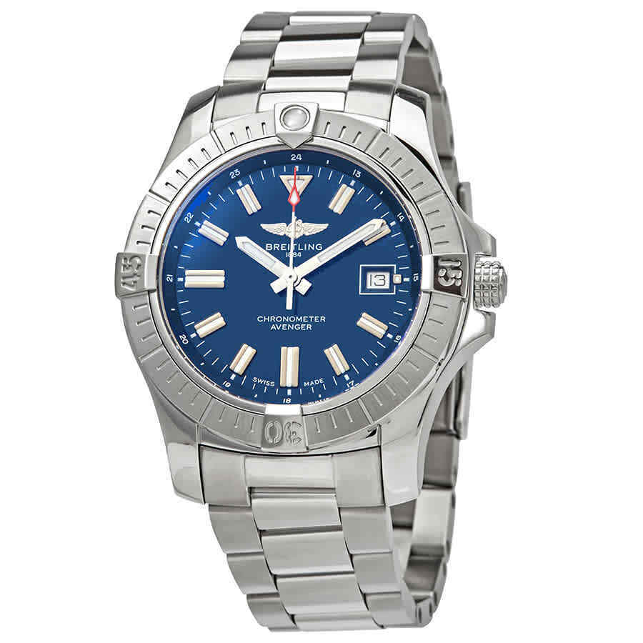 Breitling Avenger Automatic 43mm Blue Dial Silver Steel Strap Watch for Men - A17318101C1A1 Watches Breitling   