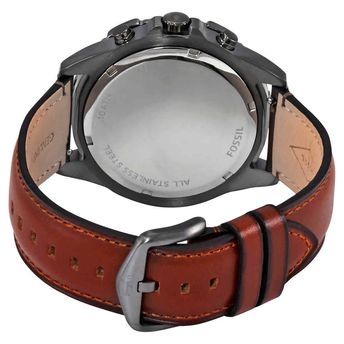 Fossil Garrett Chronograph Grey Dial Brown Leather Strap Watch for Men - FS5770 Watches Fossil   