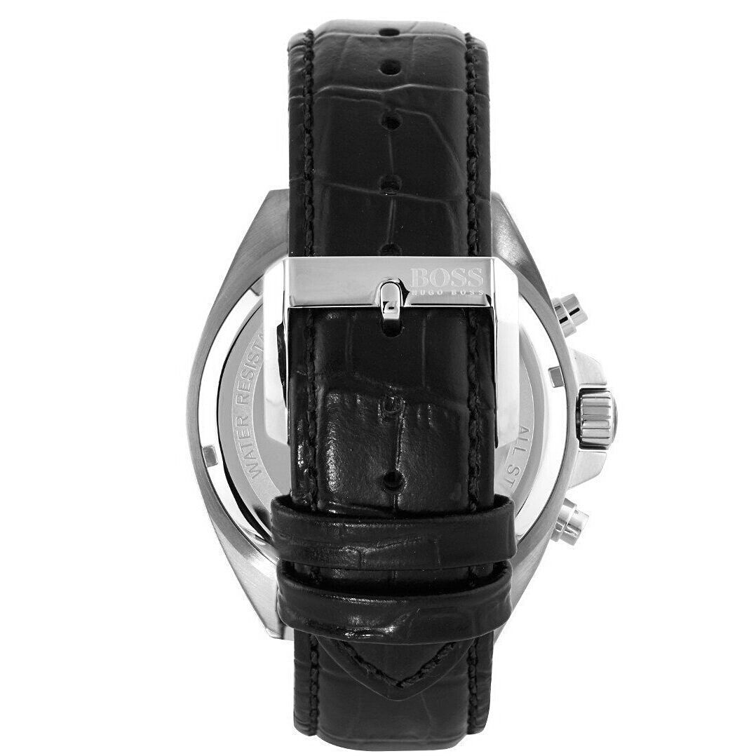 Hugo Boss Driver Black Dial Black Leather Strap Watch for Men - 1512879 Watches Hugo Boss   