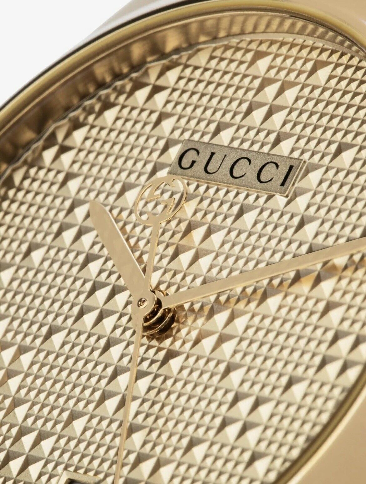 Gucci G Timeless Gold Dial Gold Steel Strap Watch For Women - YA126553 Watches Gucci   