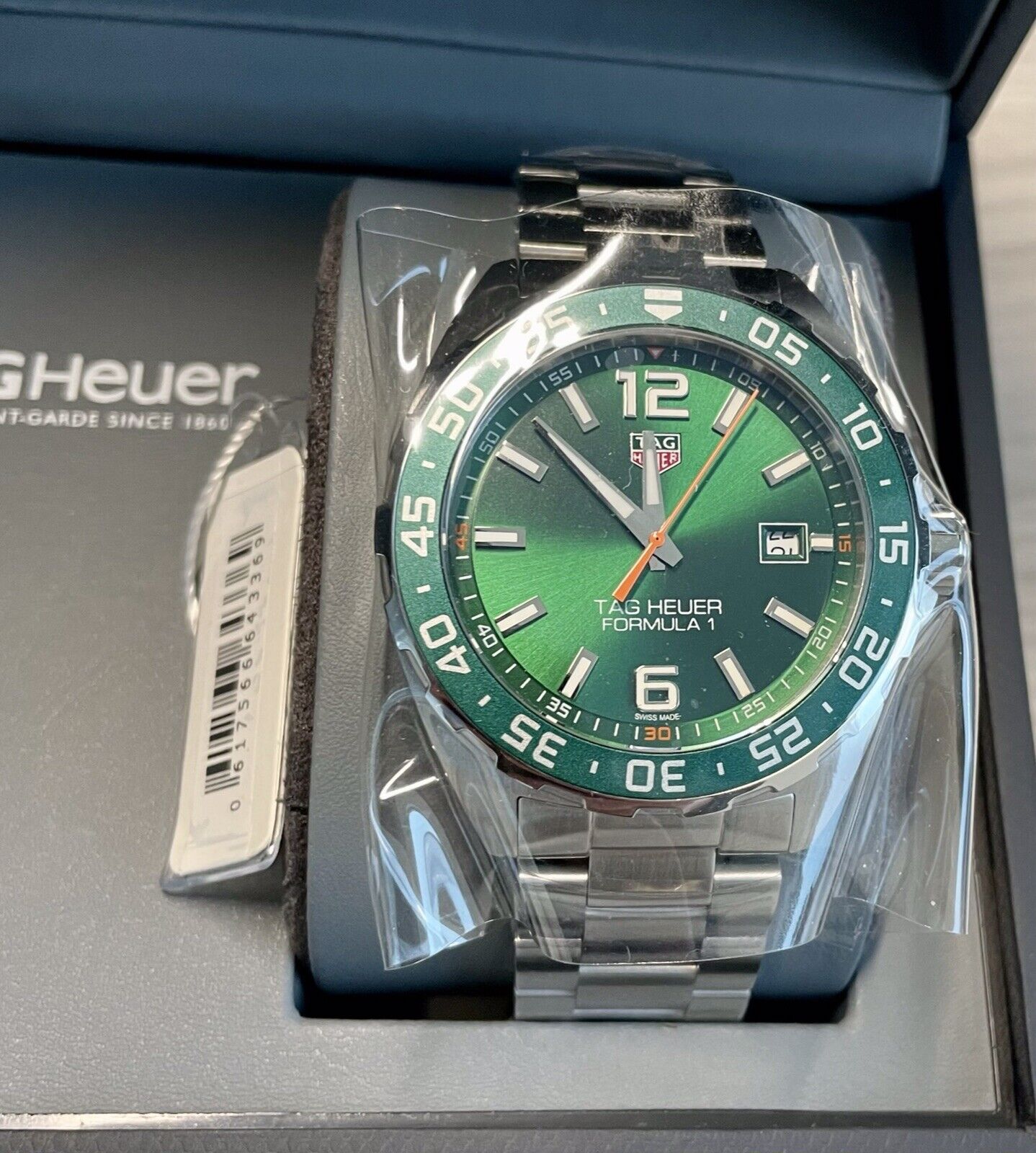 Tag Heuer Formula 1 Limited Edition Quartz 43mm Green Dial Silver Steel Strap Watch for Men - WAZ1017.BA0842 Watches Tag Heuer   