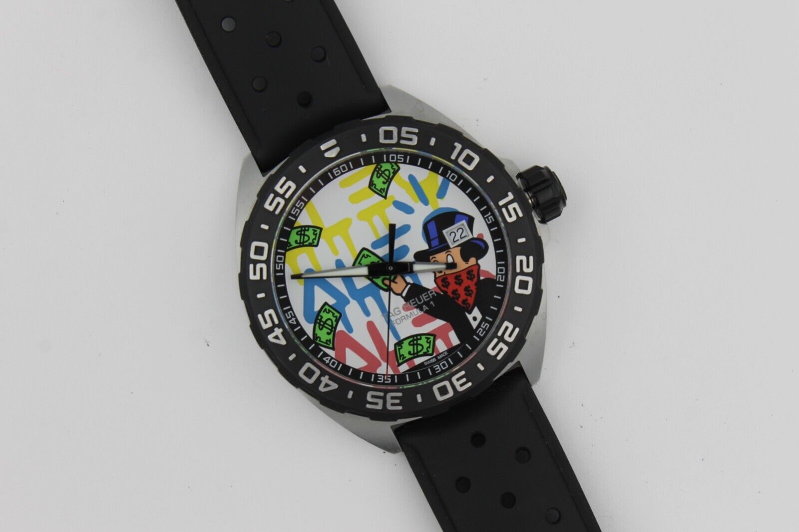 Tag Heuer Formula 1 Alec Monopoly Special Edition Black Rubber Strap Watch for Men - WAZ1119.FT8023 Watches Tag Heuer   