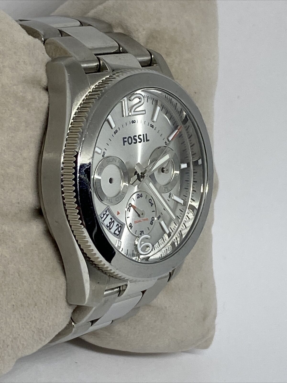 Fossil Boyfriend Multifunction Silver Dial Silver Steel Strap Watch for Women - ES3883 Watches Fossil   