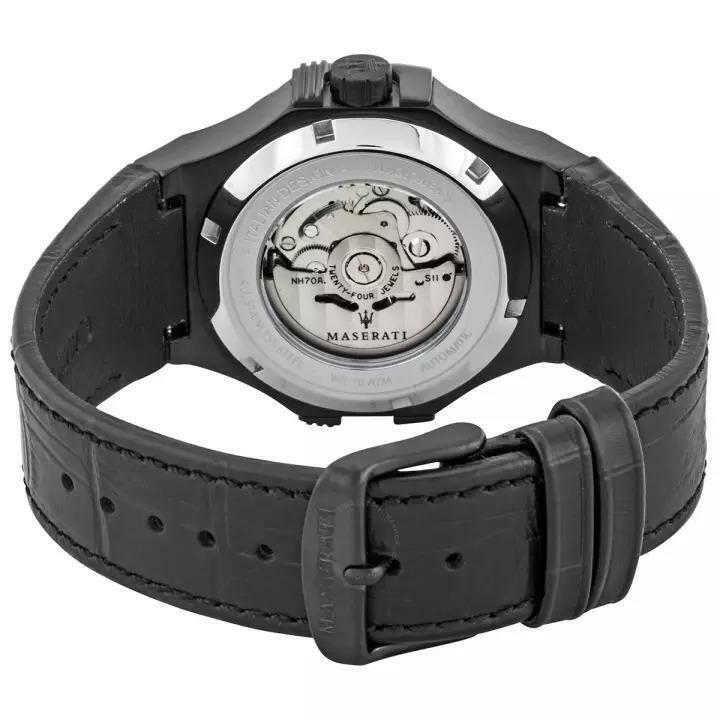Maserati Potenza Skeleton Limited Edition Black Dial Black Leather Strap Watch For Men - R8821108027 Watches Maserati   