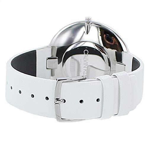 Calvin Klein Full Moon White Dial White Leather Strap Watch for Women - K8Y231L6 Watches Calvin Klein   