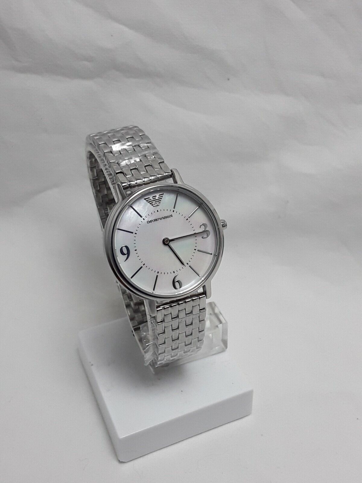 Emporio Armani Mother of Pearl Dial Silver Stainless Steel Watch For Women - AR2507 Watches Emporio Armani   