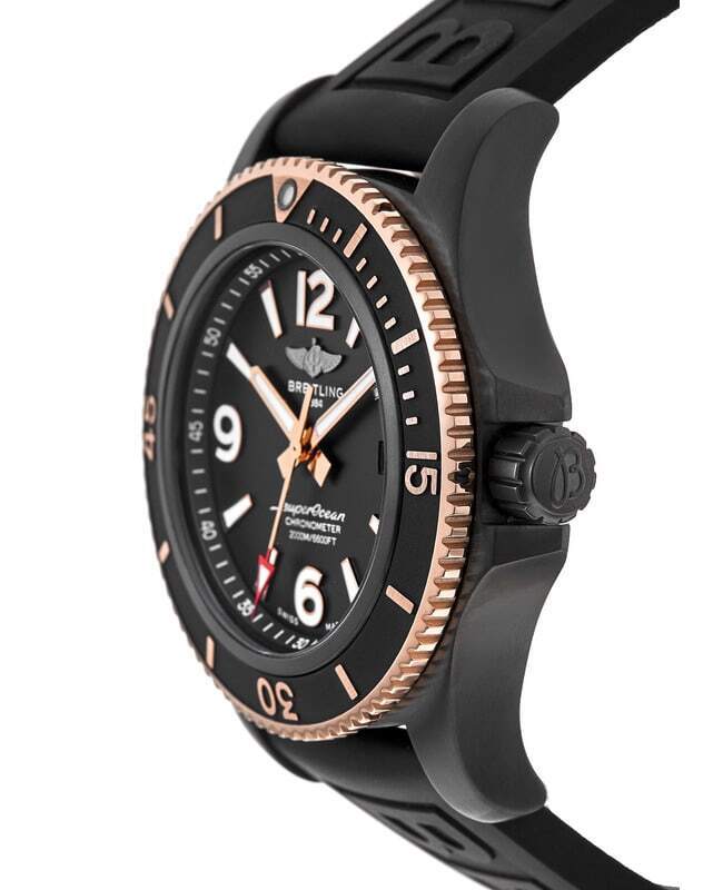 Breitling Superocean Automatic 46mm Black Dial Black Rubber Strap Watch for Men - U17368221B1S1 Watches Breitling   