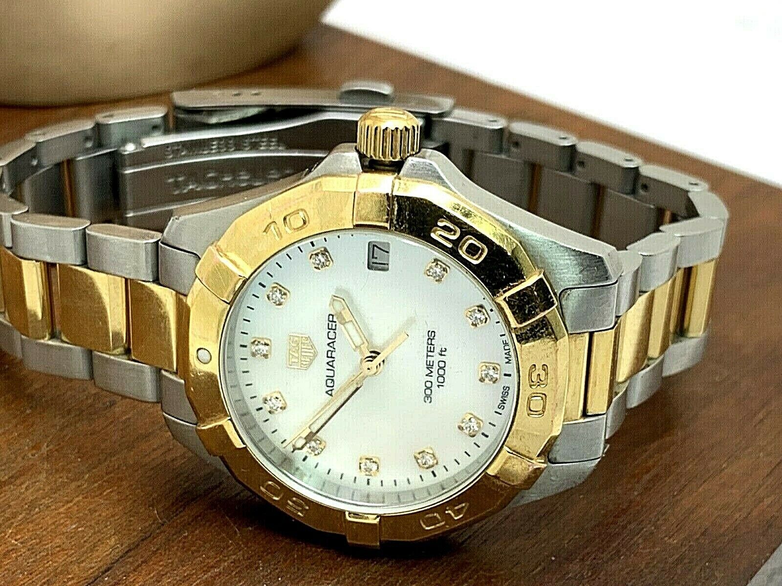 Tag Heuer Aquaracer Quartz 32mm White Mother of Pearl Dial Two Tone Steel Strap Watch for Women - WBD1322.BB0320 Watches Tag Heuer   