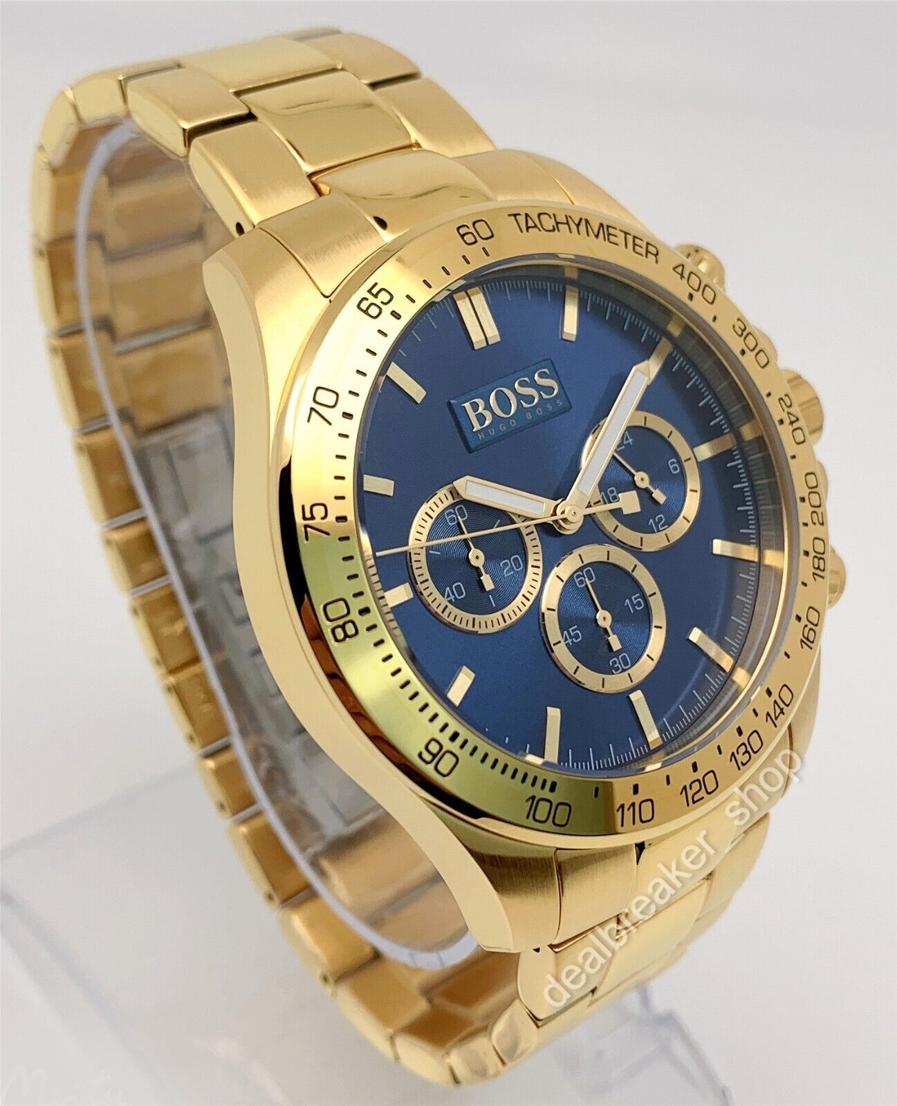 Hugo Boss Ikon Blue Dial Gold Steel Strap Watch for Men - 1513340 Watches Hugo Boss   