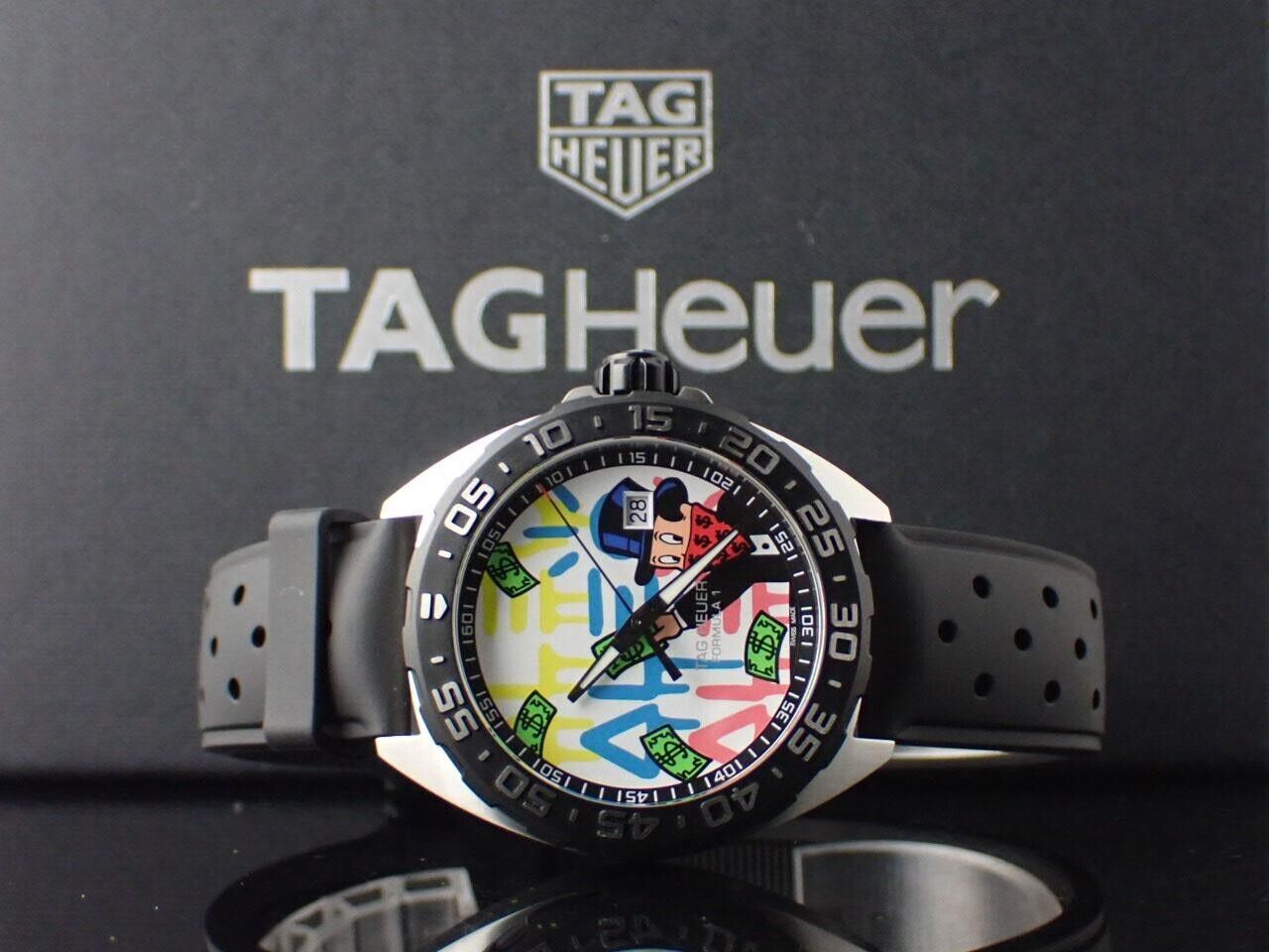 Tag Heuer Formula 1 Alec Monopoly Special Edition Black Rubber Strap Watch for Men - WAZ1119.FT8023 Watches Tag Heuer   