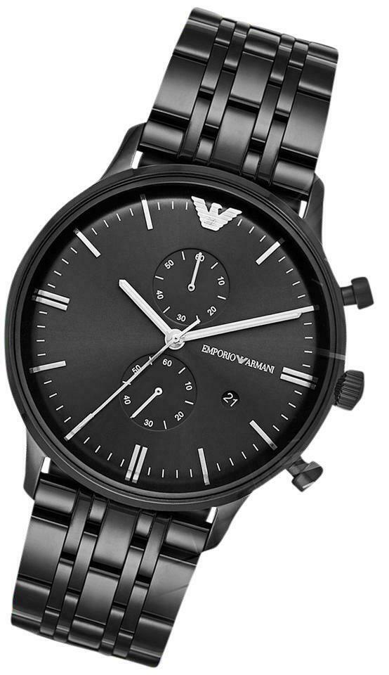 Emporio Armani Chronograph Black Dial Black Stainless Steel Watch For Men - AR1934 Watches Emporio Armani   