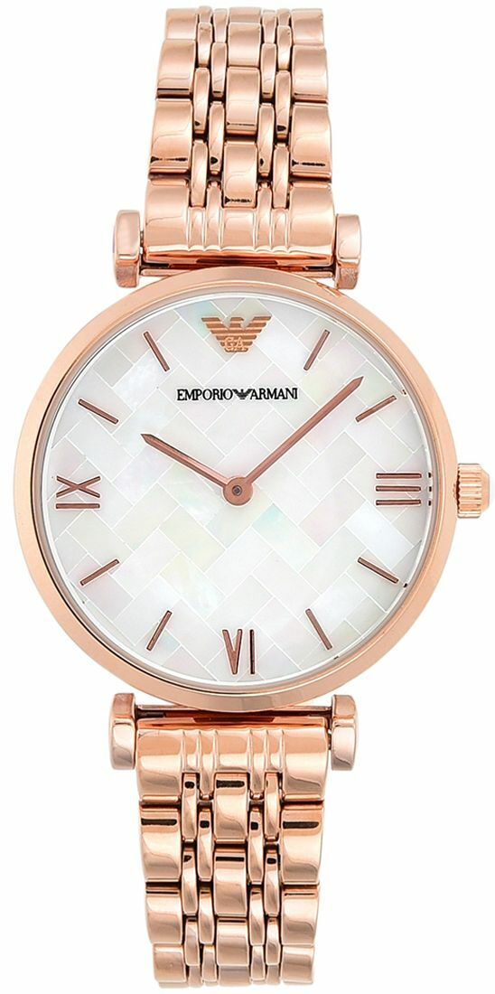 Emporio Armani Mother of Pearl Dial Rose Gold Stainless Steel Watch For Women - AR11110 Watches Emporio Armani   